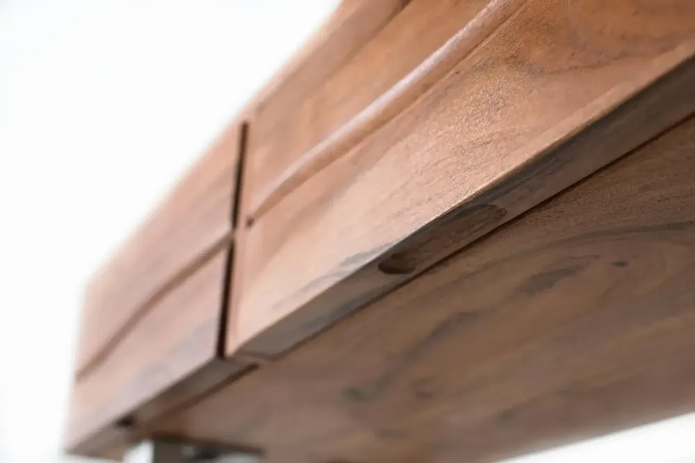 Console table - Console table in natural acacia wood and metal - GINER Y COLOMER