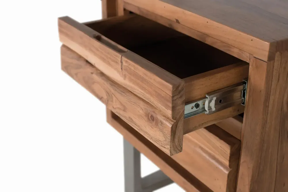 Night tables - Acacia wood and metal bedside table - GINER Y COLOMER