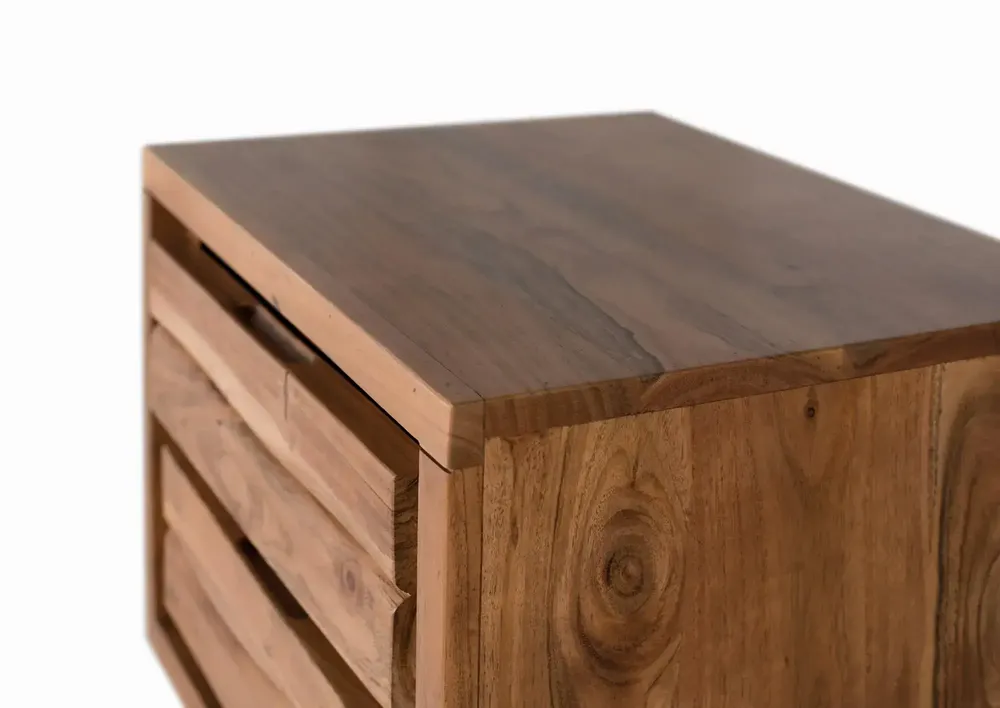 Night tables - Acacia wood and metal bedside table - GINER Y COLOMER