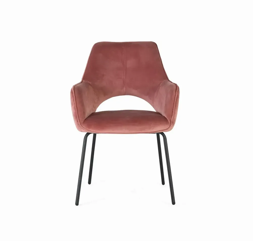 Chairs - Set of 4 brown velvet and metal chairs - GINER Y COLOMER