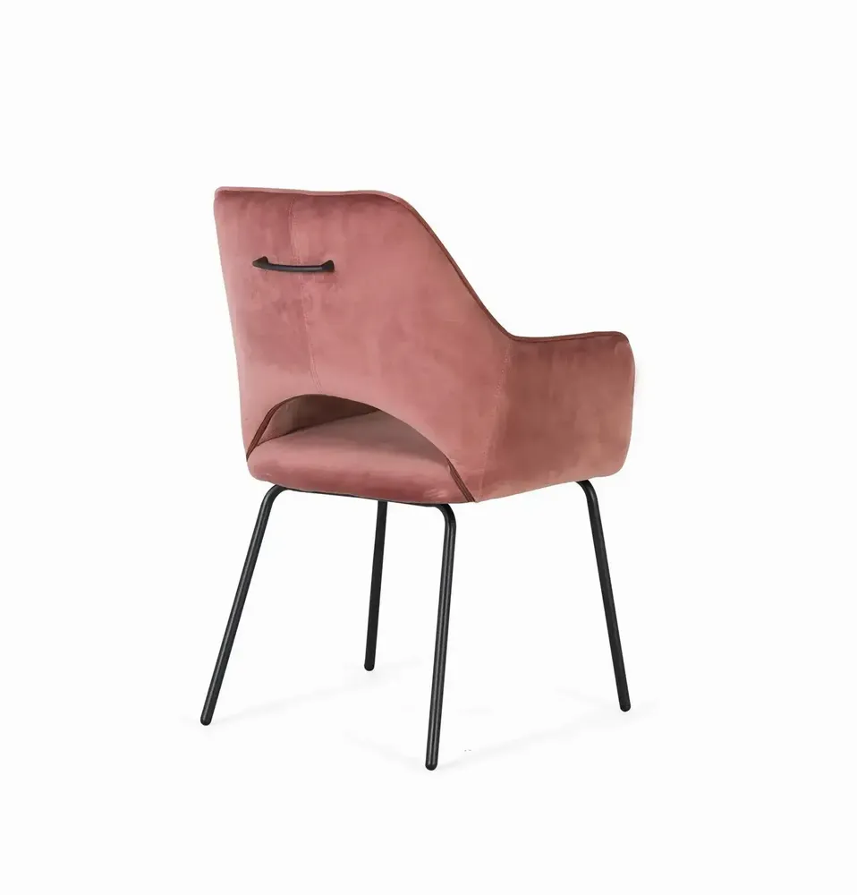 Chairs - Set of 4 brown velvet and metal chairs - GINER Y COLOMER