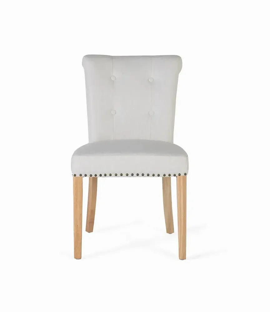 Chairs - Set of 4 beige fabric and wood chairs - GINER Y COLOMER