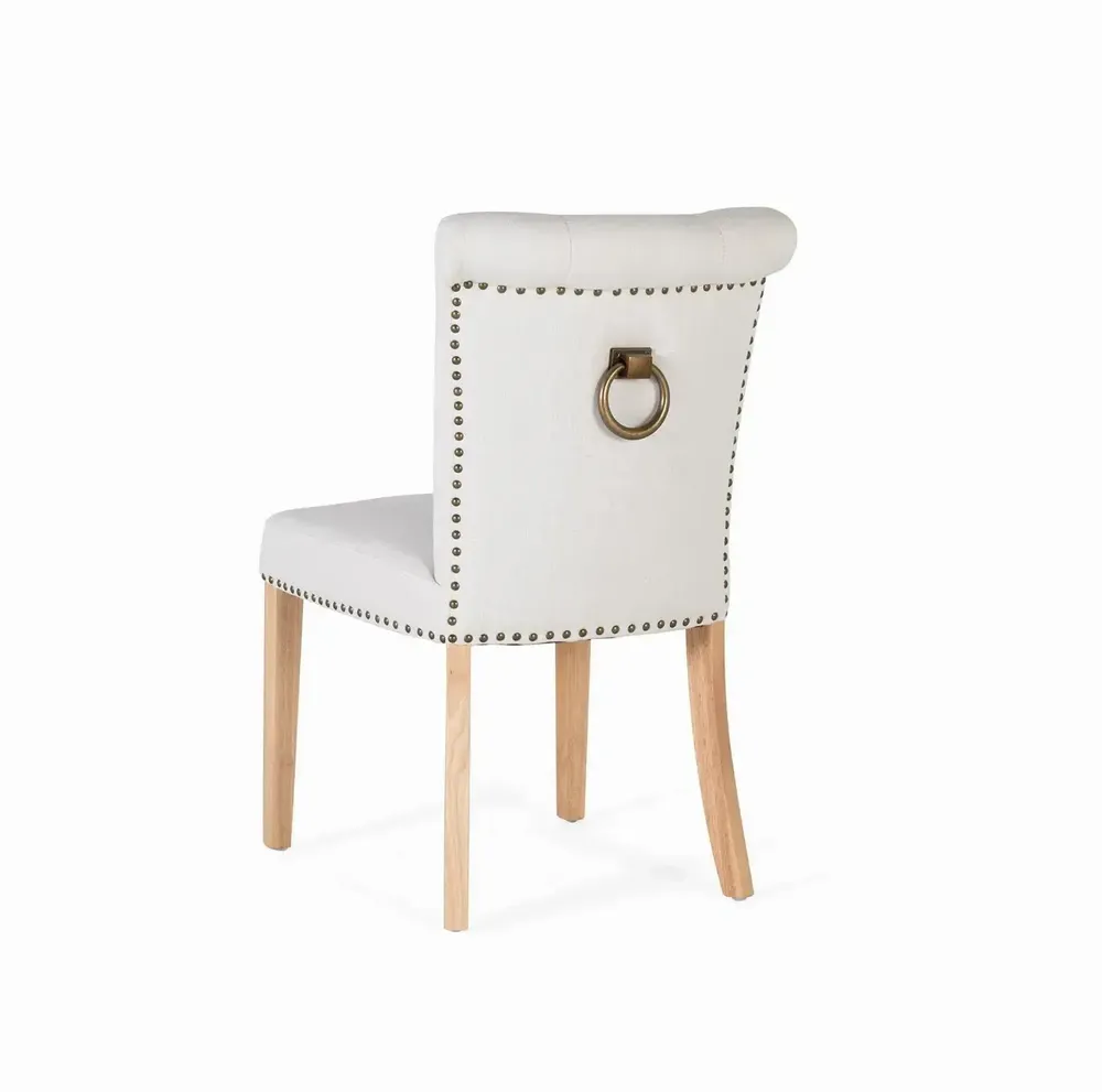 Chairs - Set of 4 beige fabric and wood chairs - GINER Y COLOMER