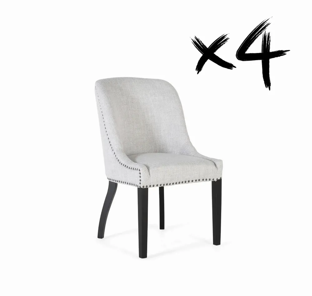 Chaises - Lot de 4 chaises en tissu gris - GINER Y COLOMER