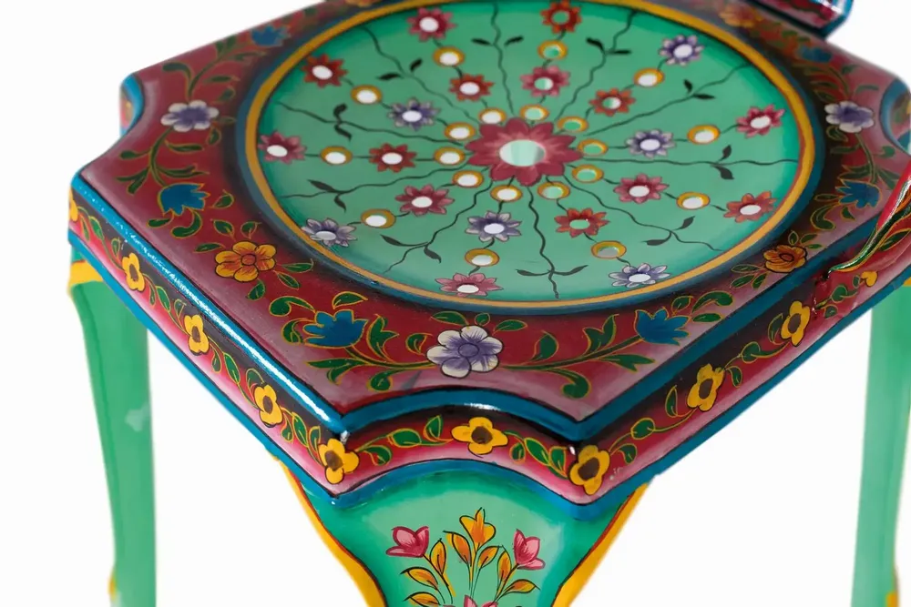 Chairs - Set of 2 multi-colored hand-painted metal chairs - GINER Y COLOMER