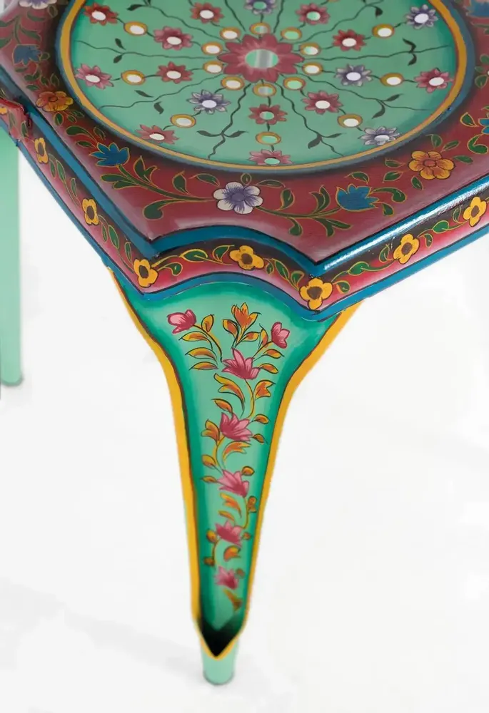 Chairs - Set of 2 multi-colored hand-painted metal chairs - GINER Y COLOMER