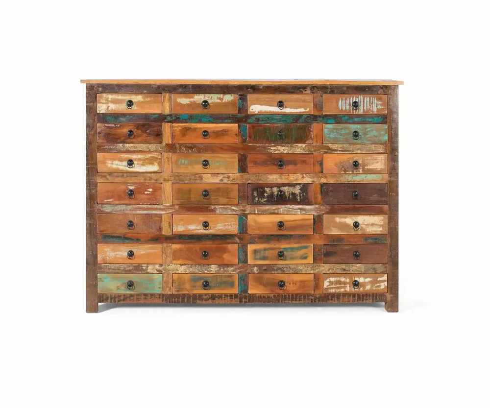 Buffets - Buffet avec 28 tiroirs en bois recyclé fabriqué à la main - GINER Y COLOMER