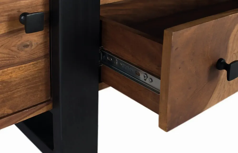 TV stands - Rosewood TV cabinet with metal legs - GINER Y COLOMER