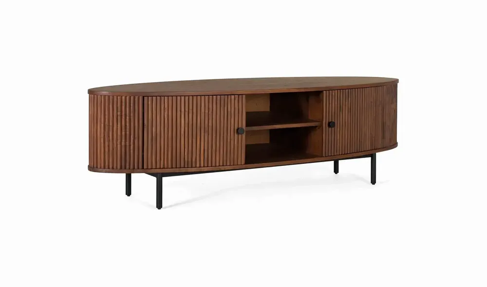 Meubles TV - Meuble TV avec 2 portes fabriqué à la main en bois d'acacia - GINER Y COLOMER