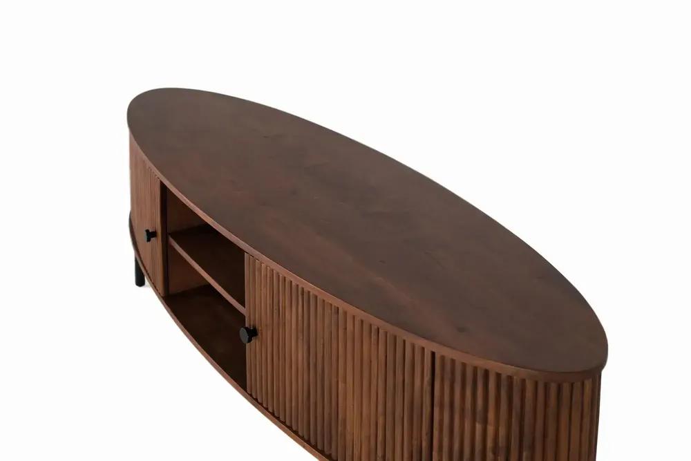 Meubles TV - Meuble TV avec 2 portes fabriqué à la main en bois d'acacia - GINER Y COLOMER