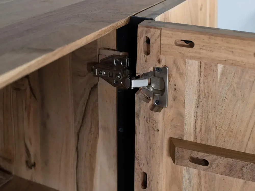 Sideboards - Rustic acacia and metal sideboard, natural elegance - GINER Y COLOMER