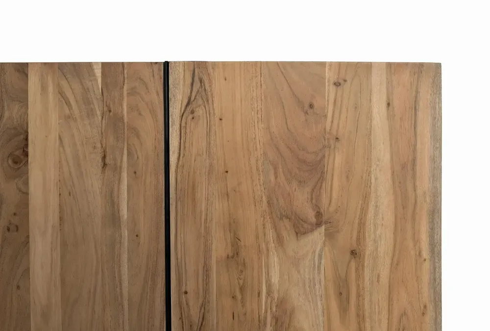 Sideboards - Rustic acacia and metal sideboard, natural elegance - GINER Y COLOMER