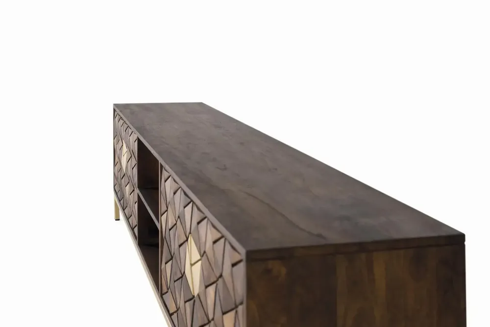 TV stands - 4-door TV cabinet in mango wood and metal base - GINER Y COLOMER