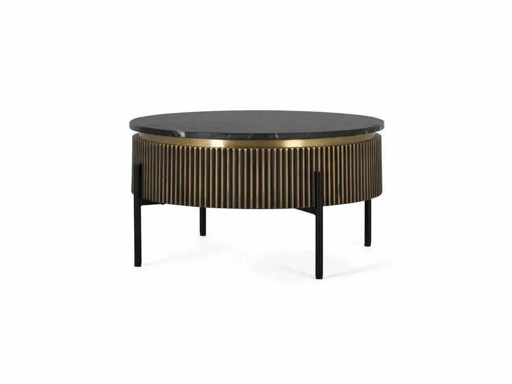 Coffee tables - Bronze-covered wooden coffee table with marble top - GINER Y COLOMER