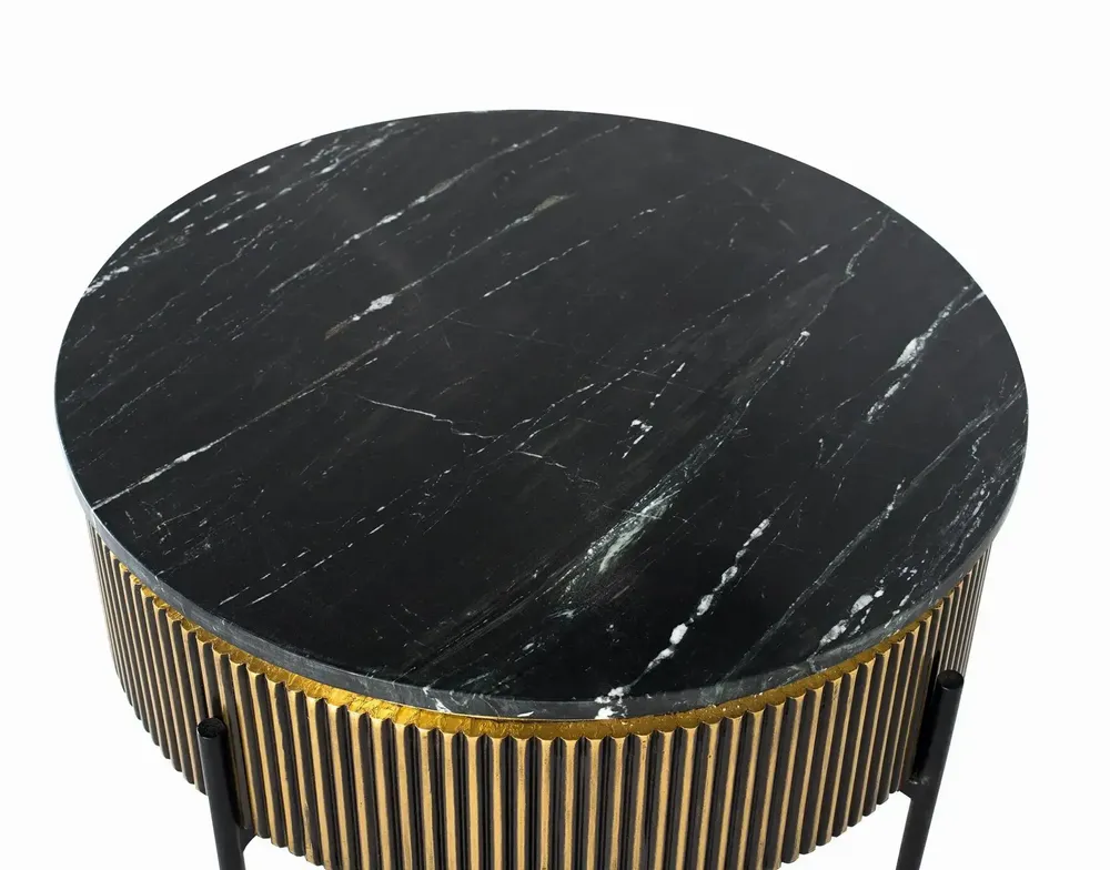 Coffee tables - Bronze-covered wooden coffee table with marble top - GINER Y COLOMER