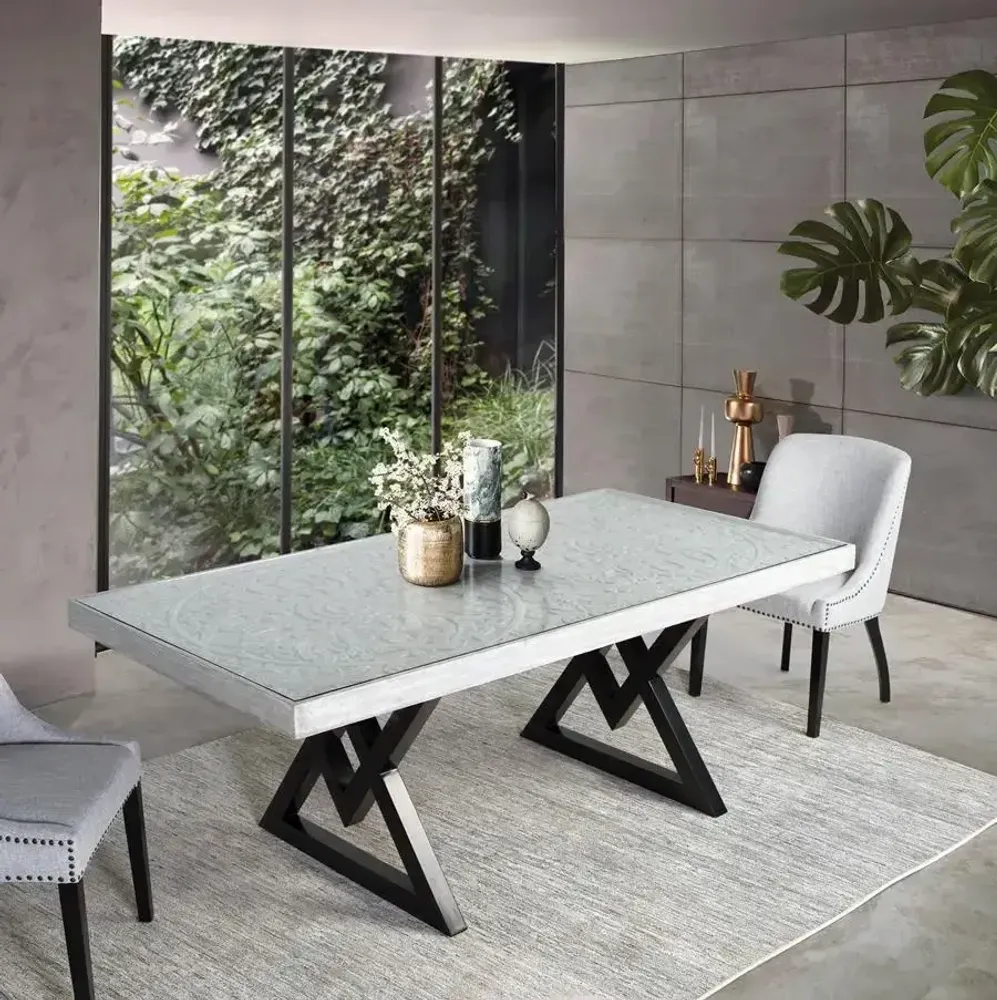 Tables Salle à Manger - Table à manger rectangulaire en bois de manguier 200 cm - GINER Y COLOMER