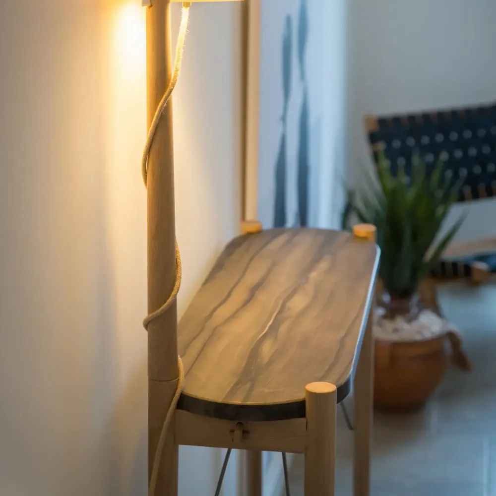 Console table - Light console with quartz wood effect top - Console me - 90cm x 30cm - C'EST BIEN FAIT
