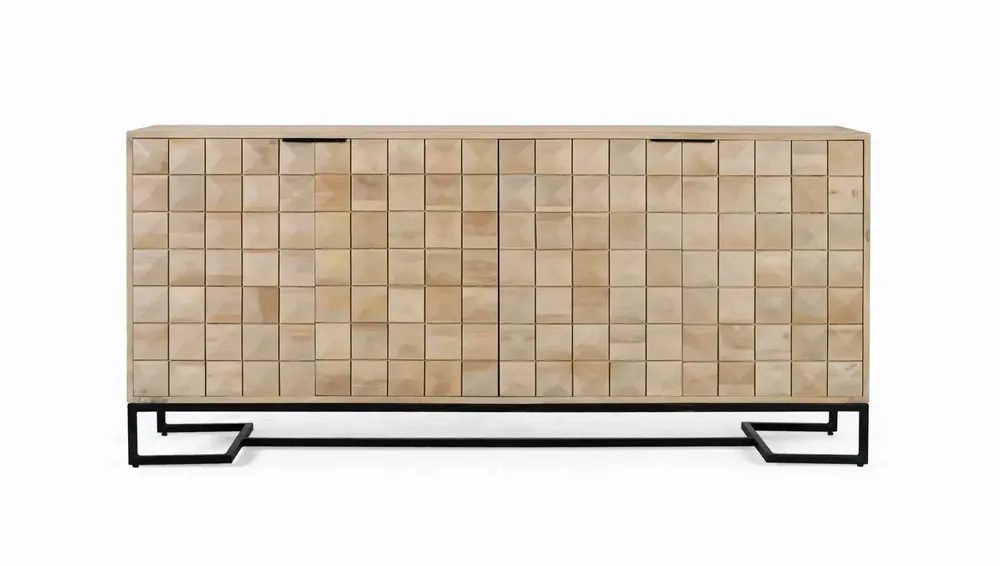 Sideboards - Hand-carved and handcrafted mango wood sideboard, 180 cm - GINER Y COLOMER