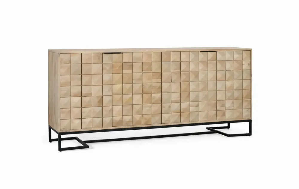 Sideboards - Hand-carved and handcrafted mango wood sideboard, 180 cm - GINER Y COLOMER