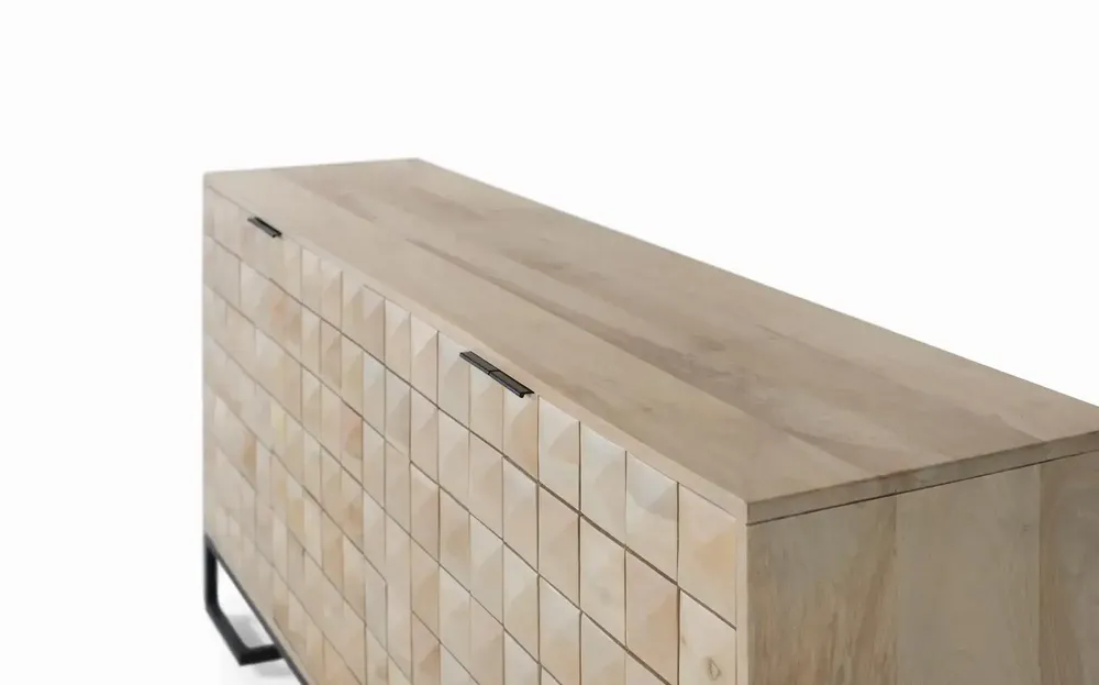 Sideboards - Hand-carved and handcrafted mango wood sideboard, 180 cm - GINER Y COLOMER