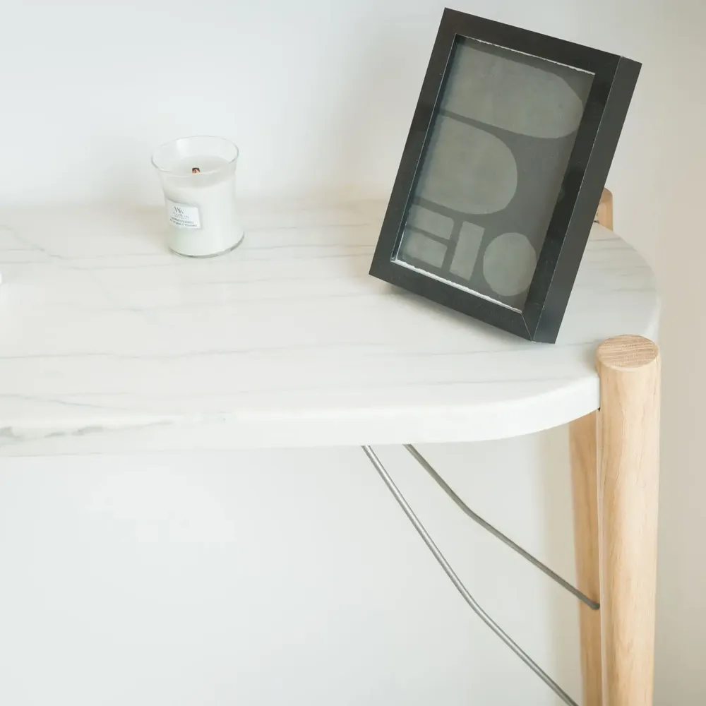 Console table - White marble granite top console - Console moi - 90cm x 30cm - C'EST BIEN FAIT
