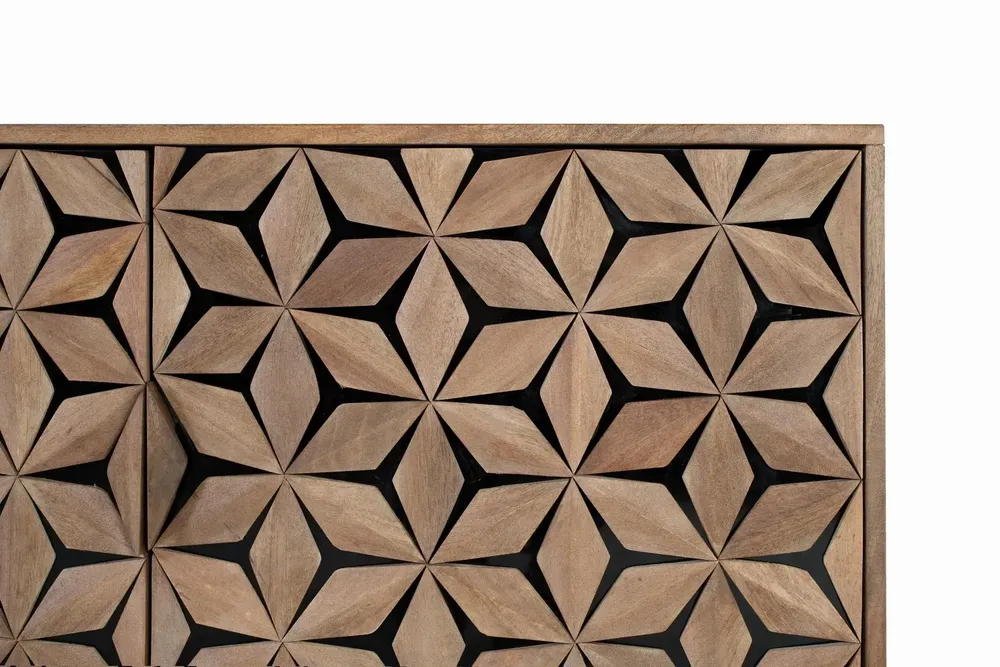 Sideboards - Handcrafted mango wood sideboard with 4 doors, 220 cm - GINER Y COLOMER