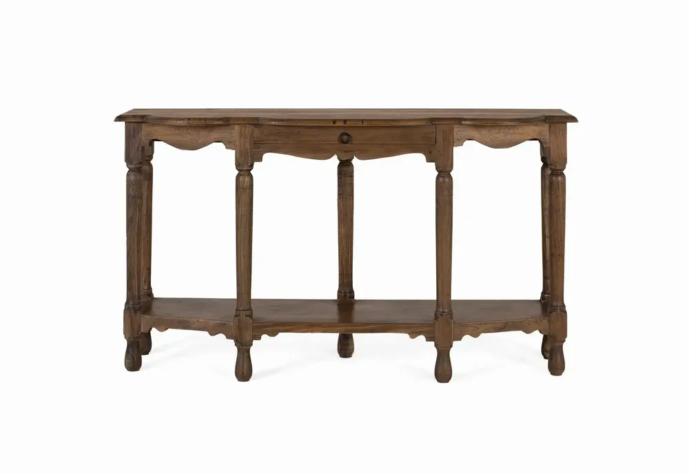 Console table - Hand-carved console table made from recycled teak wood - GINER Y COLOMER