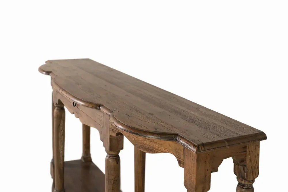 Console table - Hand-carved console table made from recycled teak wood - GINER Y COLOMER