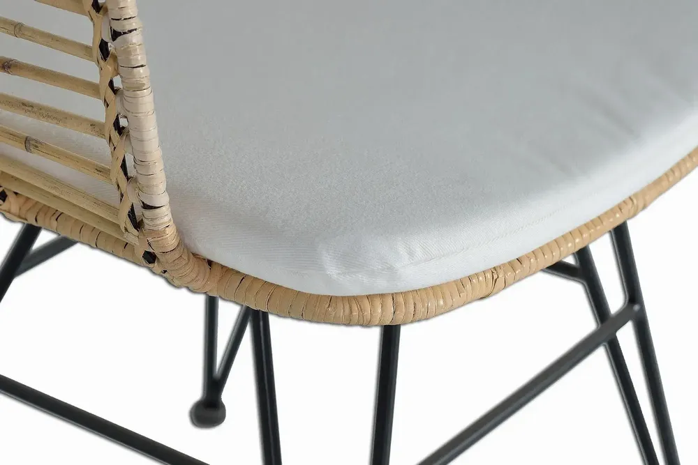 Chairs - Set of 2 rattan and metal chairs - GINER Y COLOMER