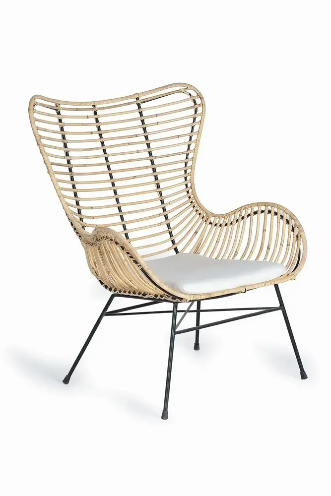 Chairs - Set of 2 rattan and metal chairs - GINER Y COLOMER