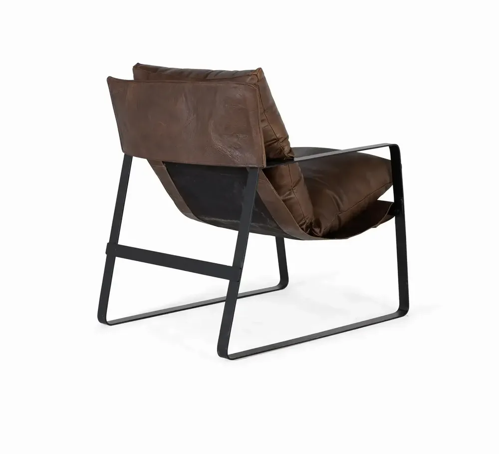 Fauteuils - Fauteuil cuir marron et métal - GINER Y COLOMER