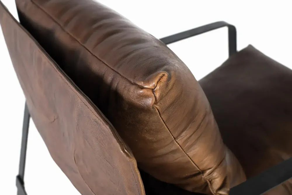 Fauteuils - Fauteuil cuir marron et métal - GINER Y COLOMER