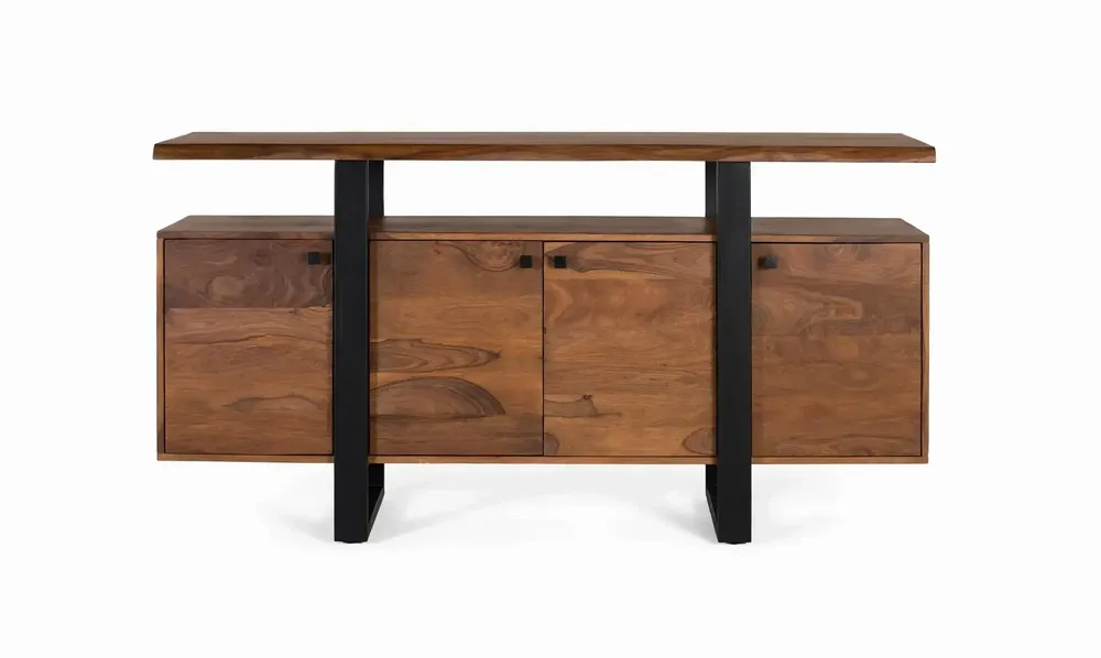 Sideboards - 4-door sideboard in rosewood with metal legs - GINER Y COLOMER