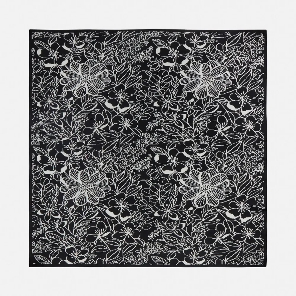 Throw blankets - 160x180cm Reversible Wool Blanket, 'Floral Figment' - SHAKU