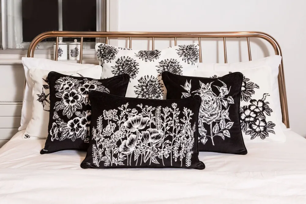 Fabric cushions - 'Meadow' Velvet Cushion Cover, 50x35cm - SHAKU
