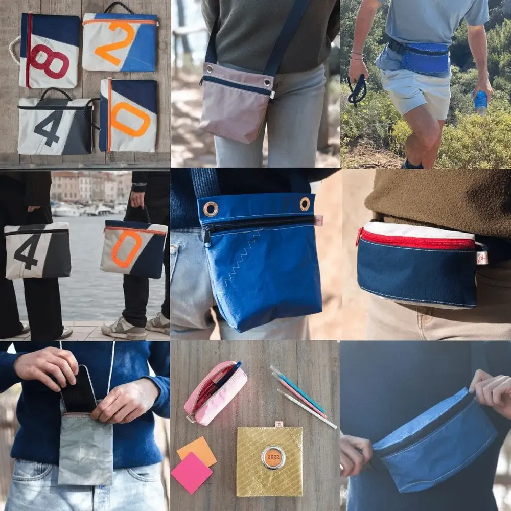 Pochettes - Accessoires en voiles de bateau recyclées - écoresponsables - français - LES TOILES DU LARGE