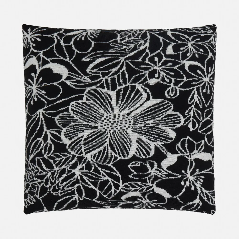 Fabric cushions - 'Floral Figment' Wool Cushion, 50x50cm - SHAKU