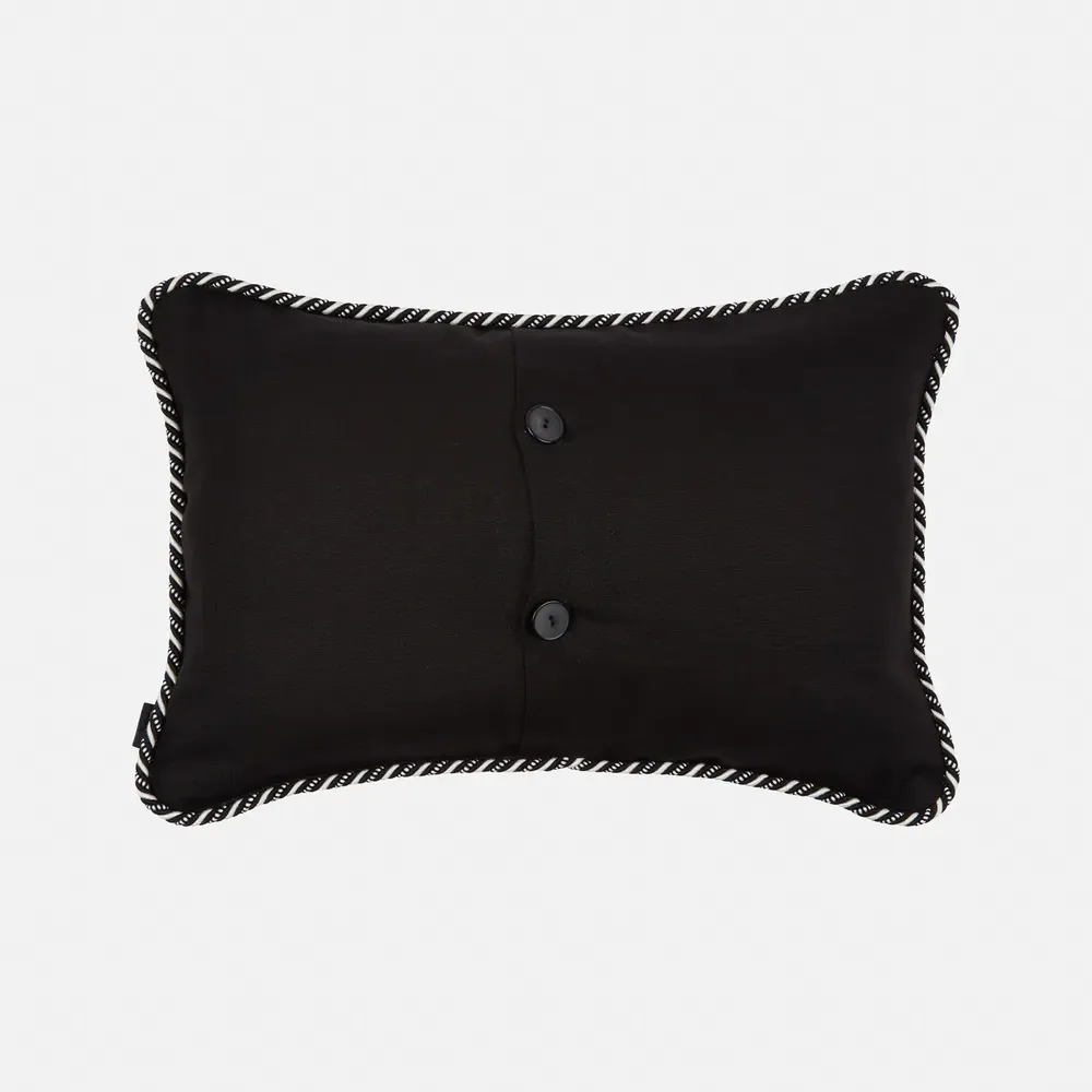 Fabric cushions - 'Meadow' Hand Embroidered Italian Cushion, 50 x 35 cm - SHAKU