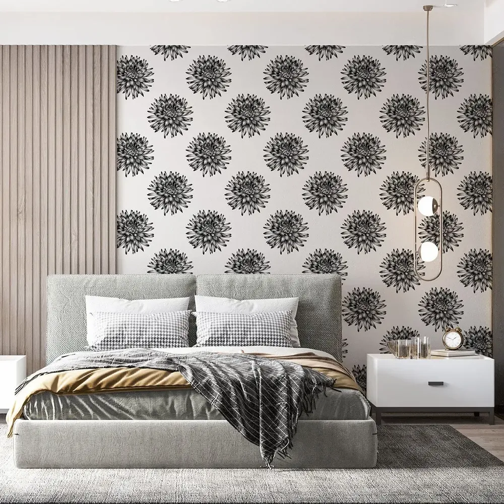 Wallpaper - Dahlia White Wallpaper - SHAKU