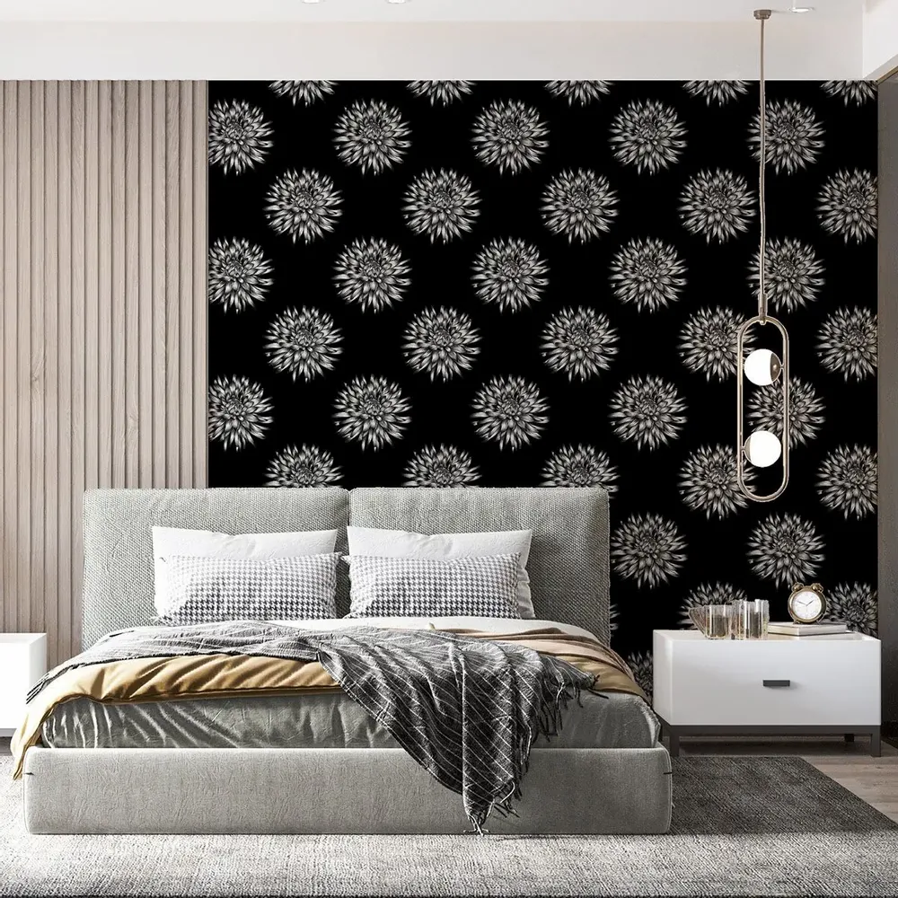 Wallpaper - Dahlia Black Wallpaper - SHAKU