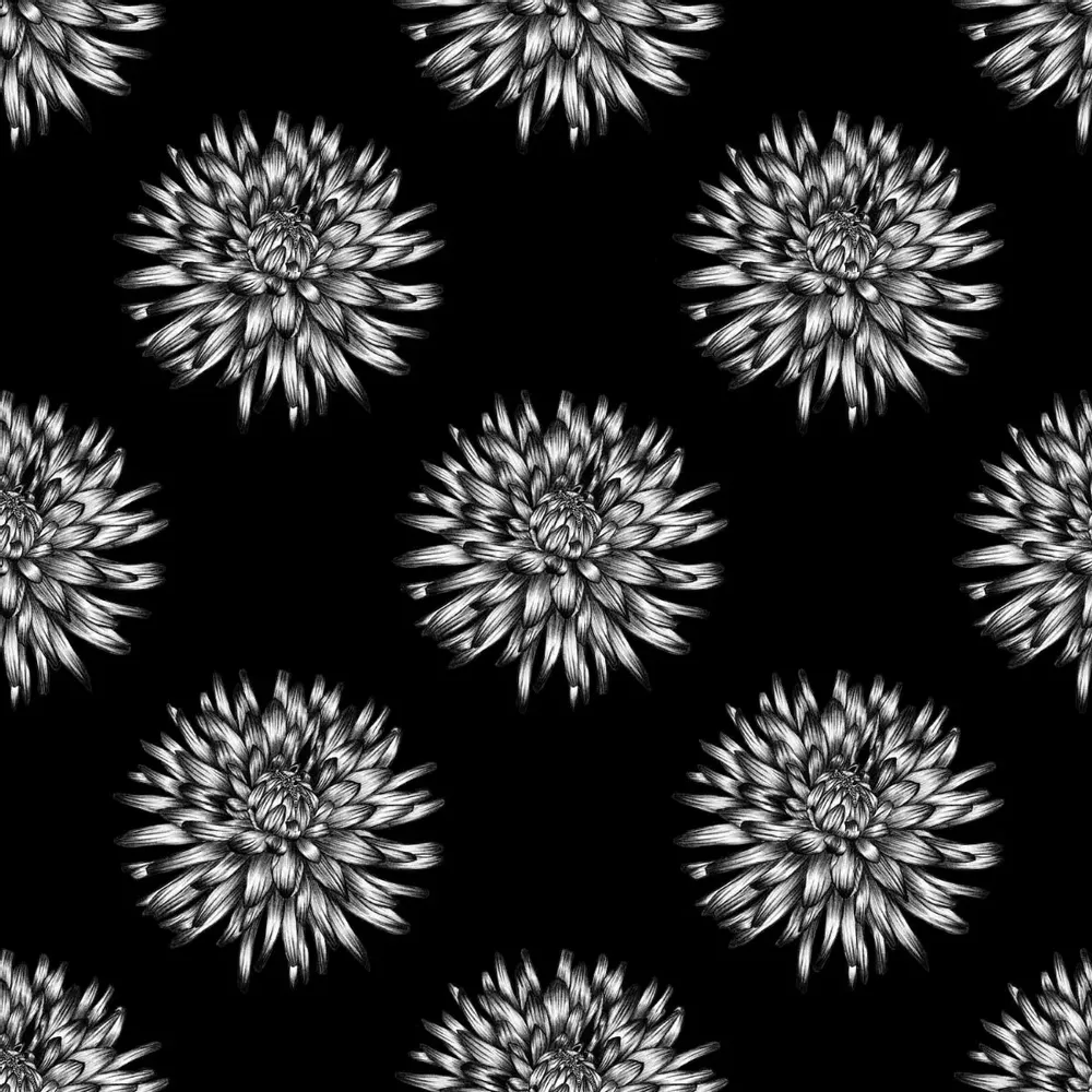 Wallpaper - Dahlia Black Wallpaper - SHAKU