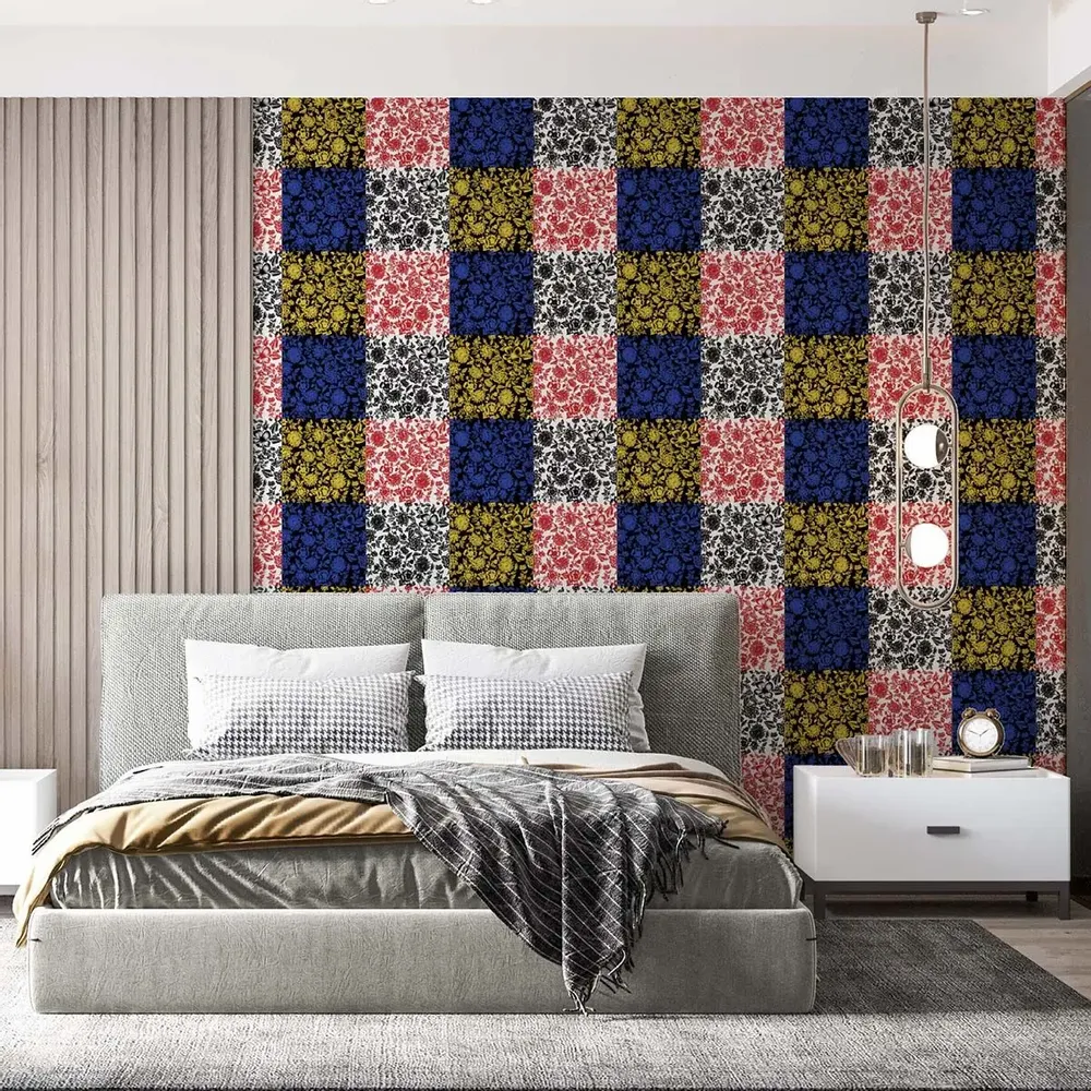 Wallpaper - Floral Patchwork Wallpaper - SHAKU