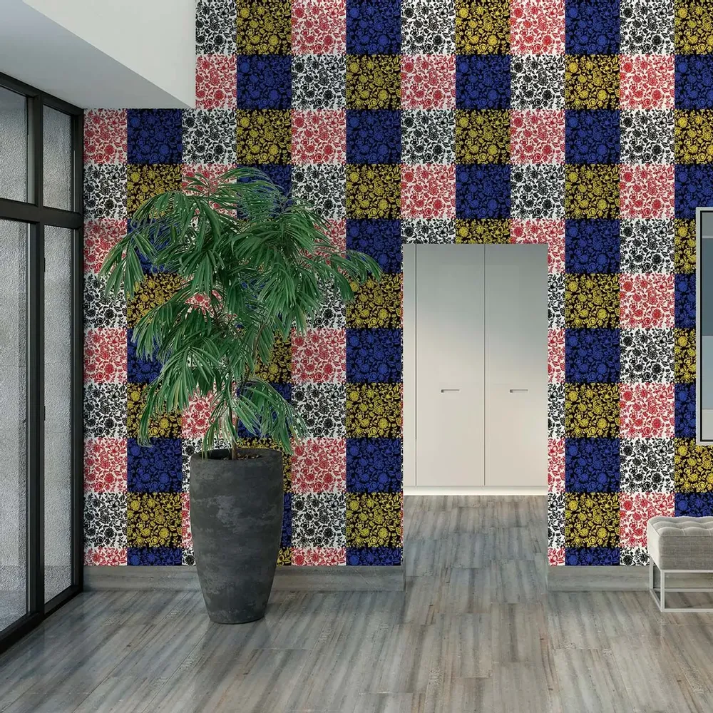 Wallpaper - Floral Patchwork Wallpaper - SHAKU