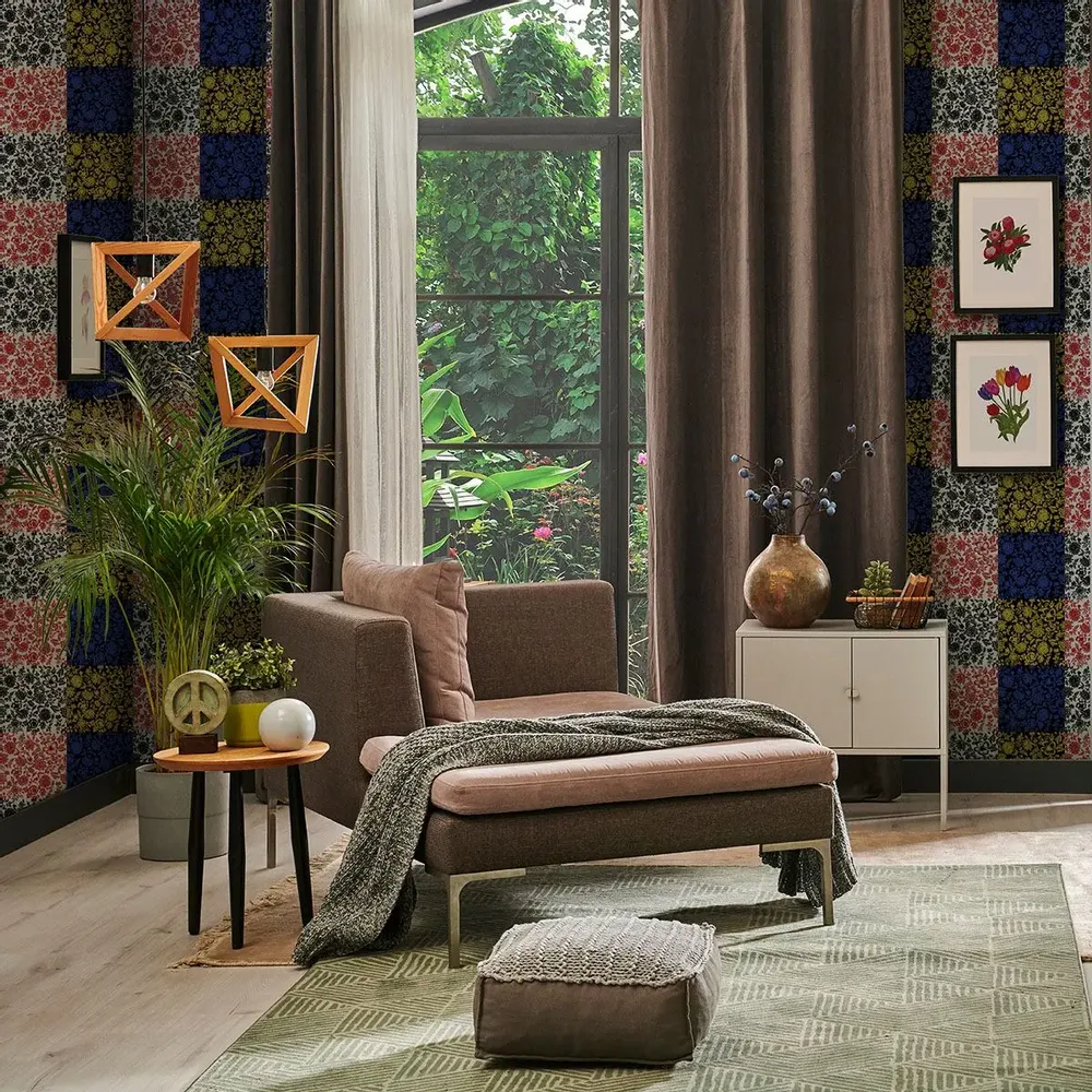 Wallpaper - Floral Patchwork Wallpaper - SHAKU