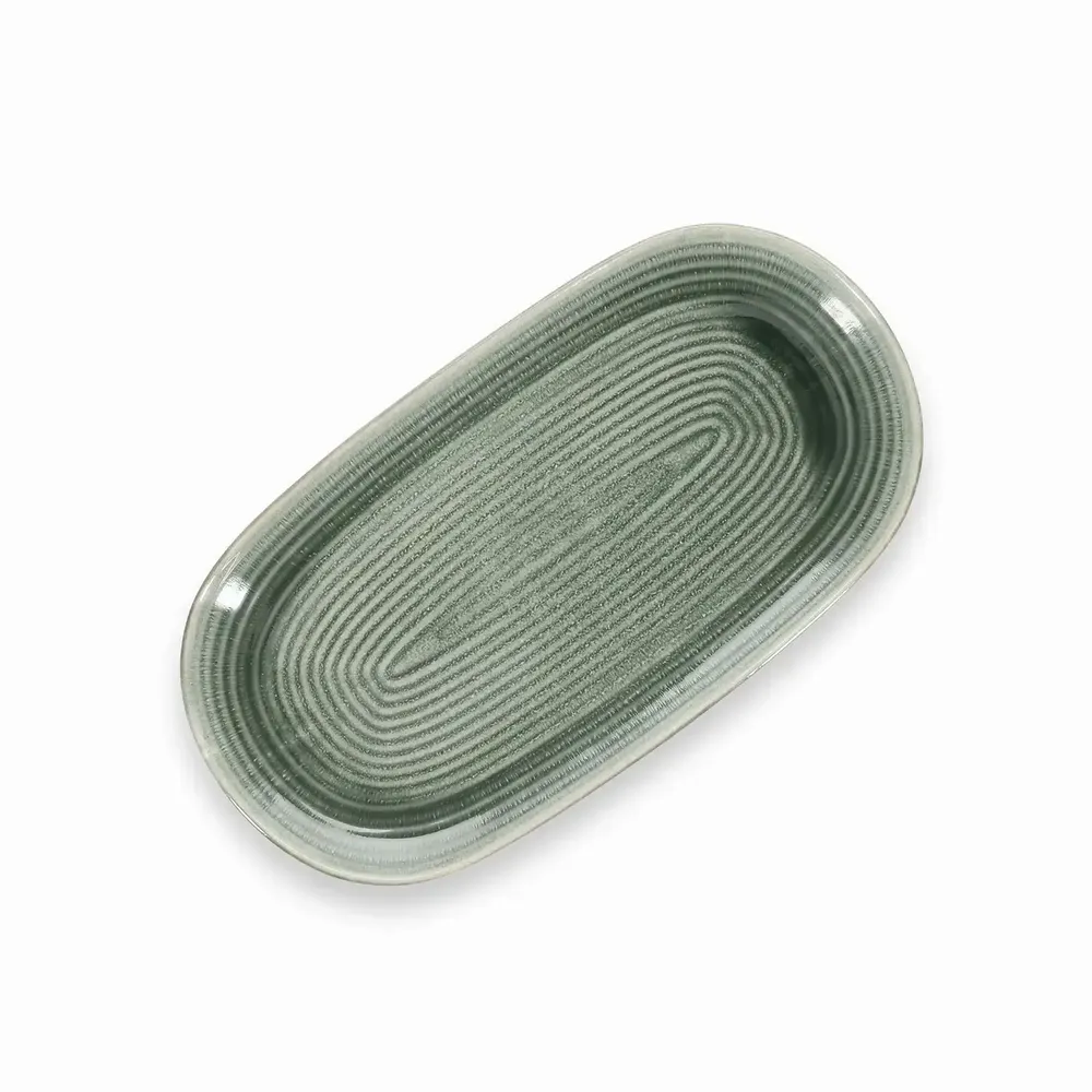 Assiettes au quotidien - Plat à servir 33,5x18cm vert Cameo - SALT&PEPPER