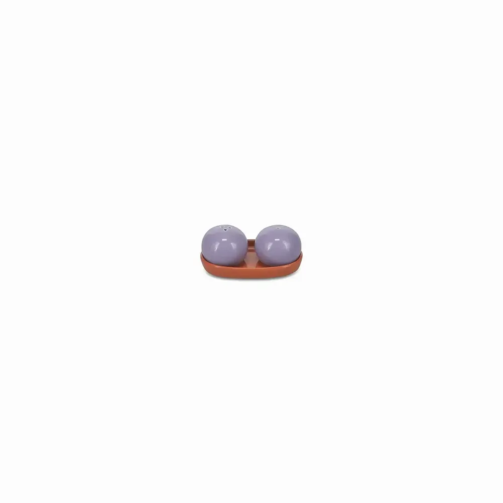 Spice grinders - Pepper and salt shaker 3 pieces purple/orange Duo - ONA