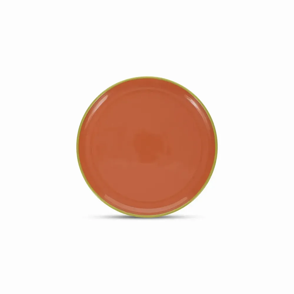 Assiettes au quotidien - Assiette plate 26xH2,5cm orange/vert Duo - ONA