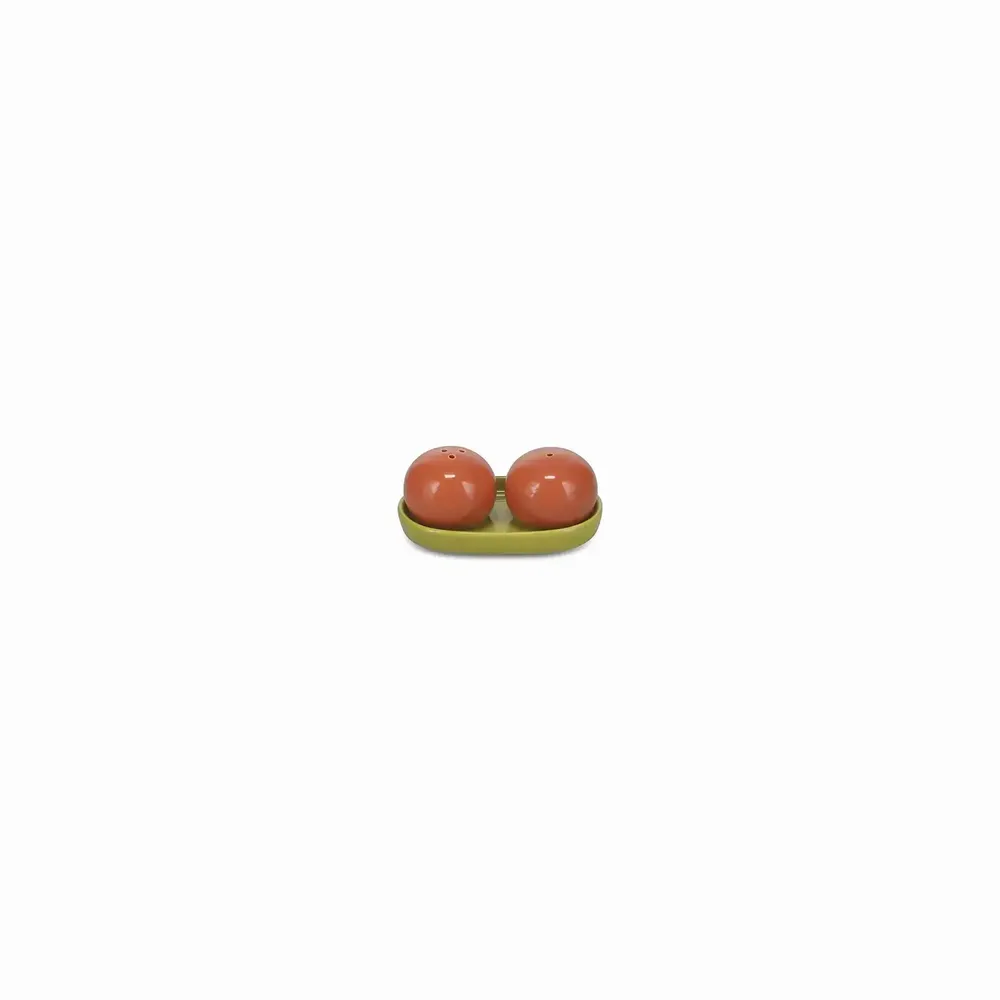 Spice grinders - Pepper and salt shaker 3 pieces orange/green Duo - ONA