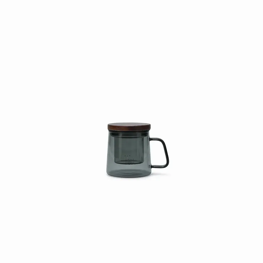 Mugs - Mug 23cl with glass filter and lid grey Luma - S|P COLLECTION