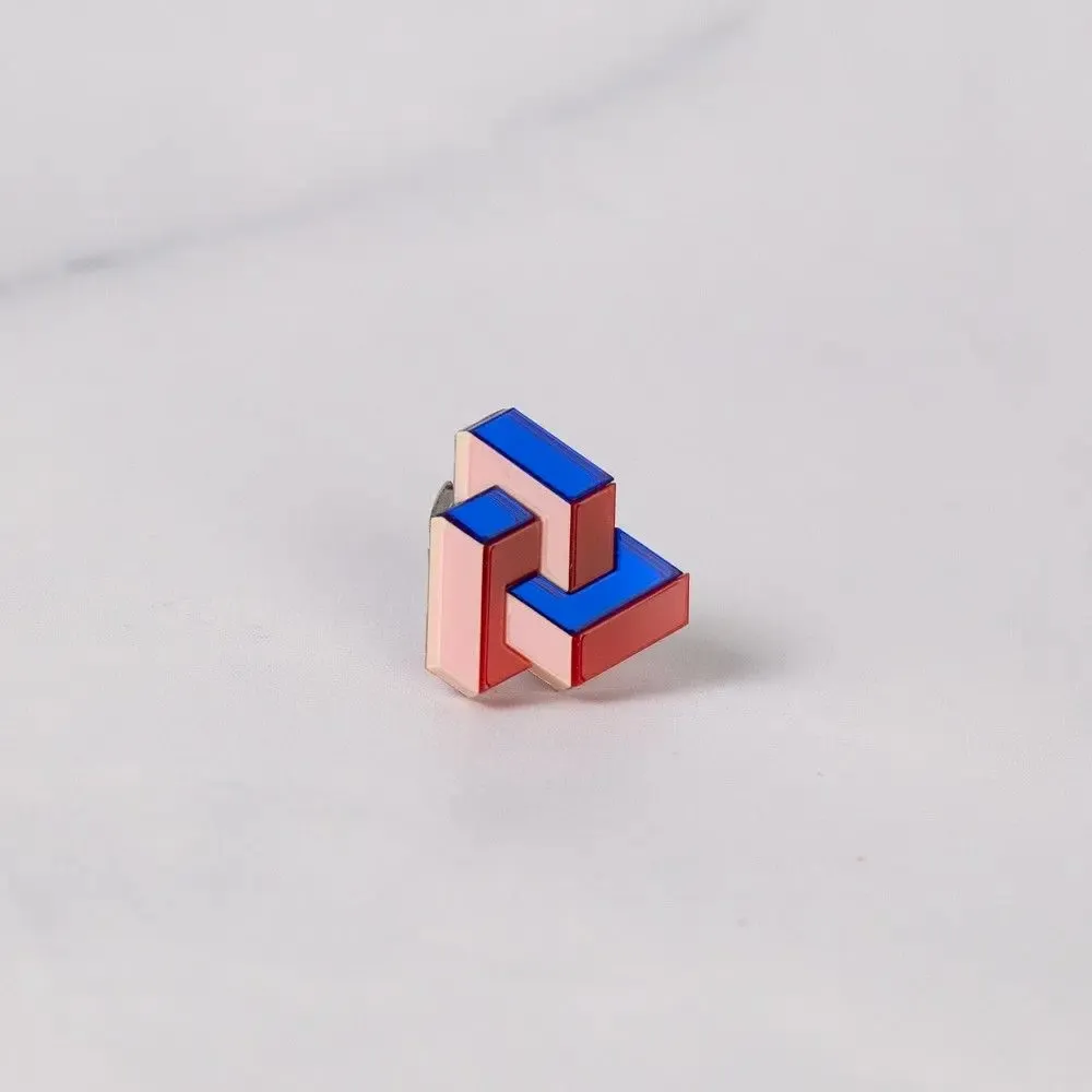 Brooches - Prisma Button Cover – Geometric Shirt Accessory for Bold, Modern Style - PAMELA COROMOTO